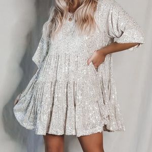 Sequin Babydoll Dress (M)